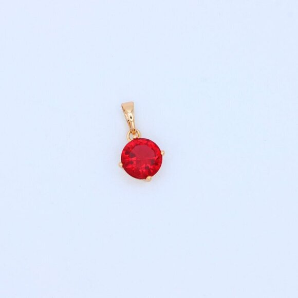 "Radiant Red Round Pendant with Gold Plated Finish for Everyday Glam, XPPT1670 : - Picture 9 of 13